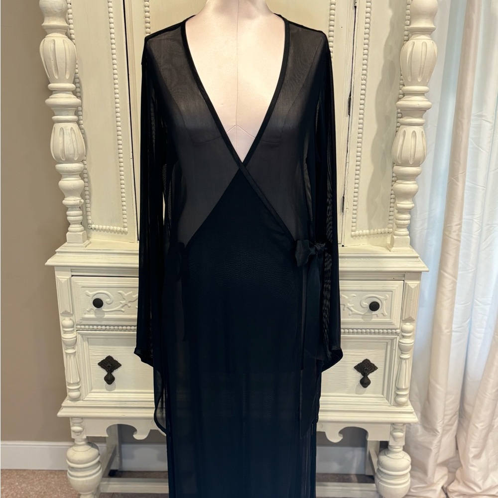 Vintage Frederick’s Of Hollywood Sheer Maxi Robe With… Gem